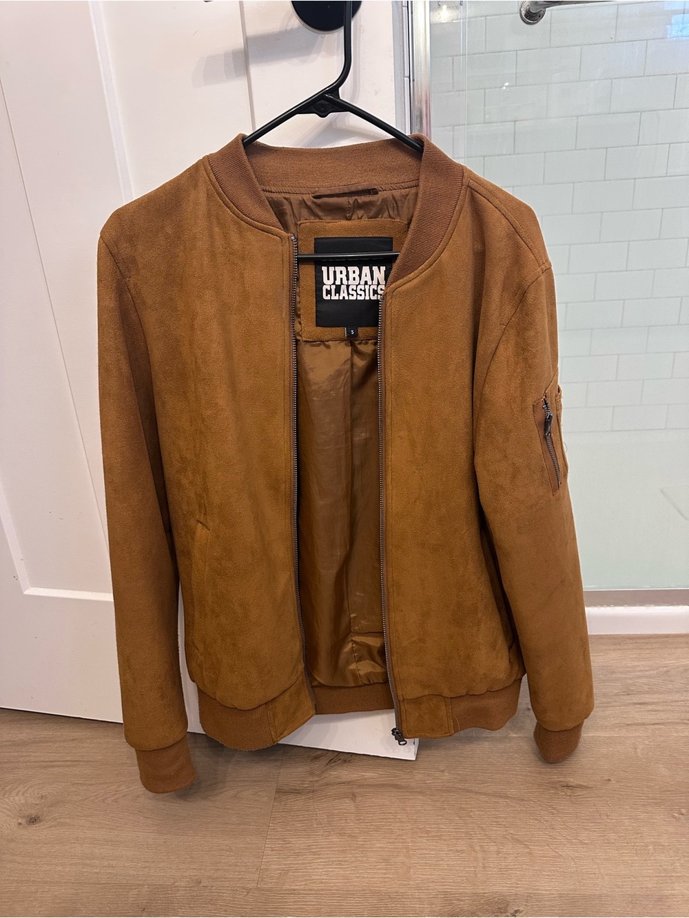 Men’s Brown Suede Bomber Jacket
